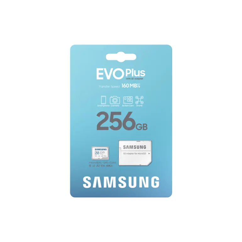Tarjeta Memoria Samsung EVO Plus 2023 256GB + Adaptador SD