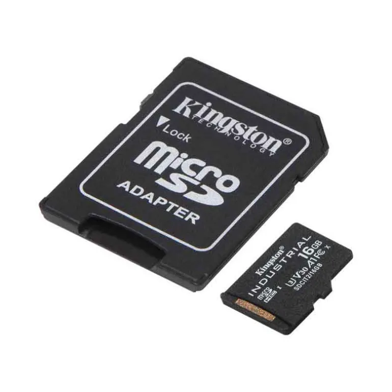 Tarjeta MicroSD Kingston Industrial C10 A1 PSLC 16GB Adaptador SD