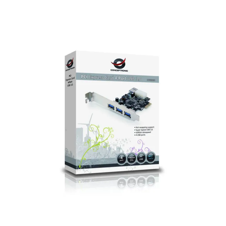 Tarjeta PCI Conceptronic PCI Express Card 4-Port USB 3.0