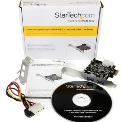 Tarjeta PCI Startech Adaptador PCI Express 2 Puertos USB 3.0 Molex SATA