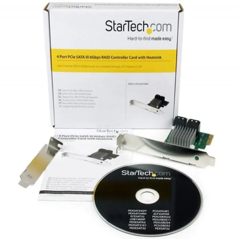 Tarjeta PCI Startech PCI-Ex SATA-3 4 Puertos con HyperDuo