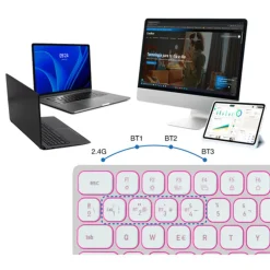 Teclado Coolbox Moonlight B431 ISO-ES Retroiluminado Inalambrico Blanco