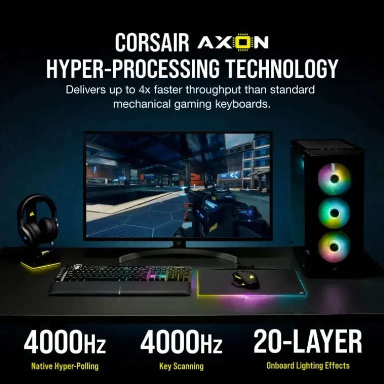 Teclado Corsair K100 RGB Optomecánico OPX