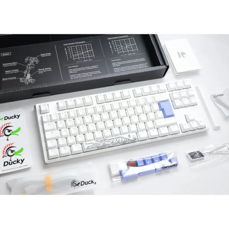 Teclado Ducky One 3 Classic TKL Hot-Swap RGB MX-Clear Blanco