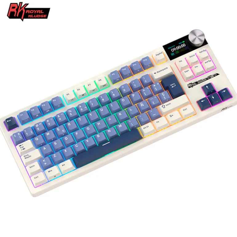 Teclado Gaming Royal Kludge RKS85 ISO-ES RGB Hot-Swappable Switch Beige Wireless Horizon Blue