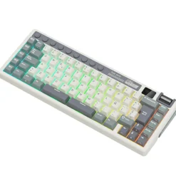Teclado Gaming Royal Kludge RKM70 ISO-ES RGB Hot-Swappable Switch Beige Wireless Cyan Purple