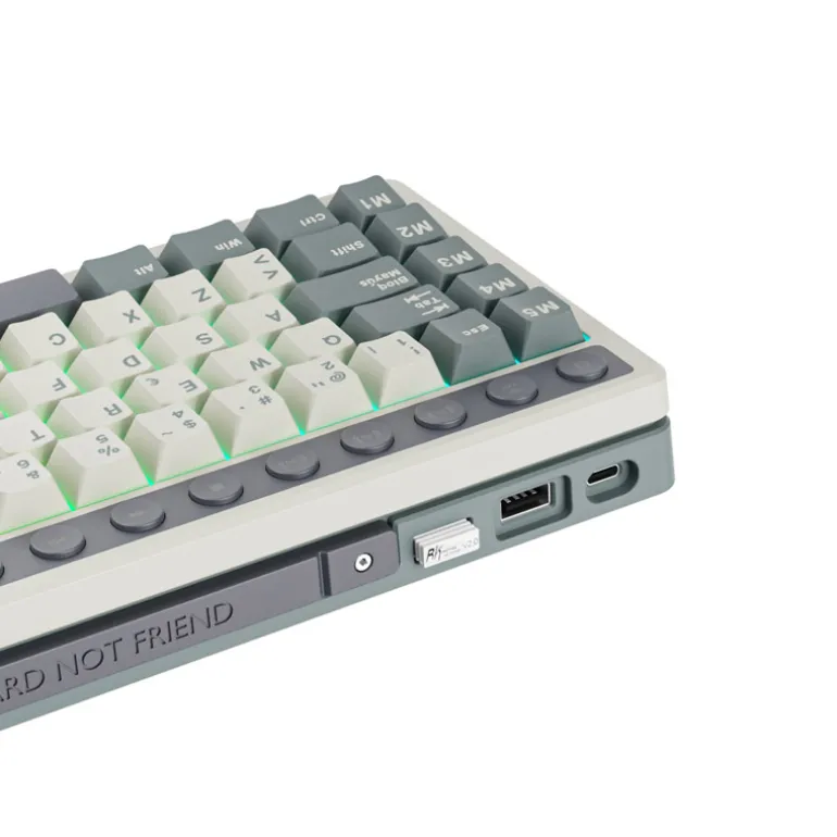 Teclado Gaming Royal Kludge RKM70 ISO-ES RGB Hot-Swappable Switch Beige Wireless Cyan Purple