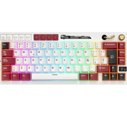 Teclado Gaming Royal Kludge RKM65 ISO-ES RGB Hot-Swappable Switch Cream Wireless Famicom