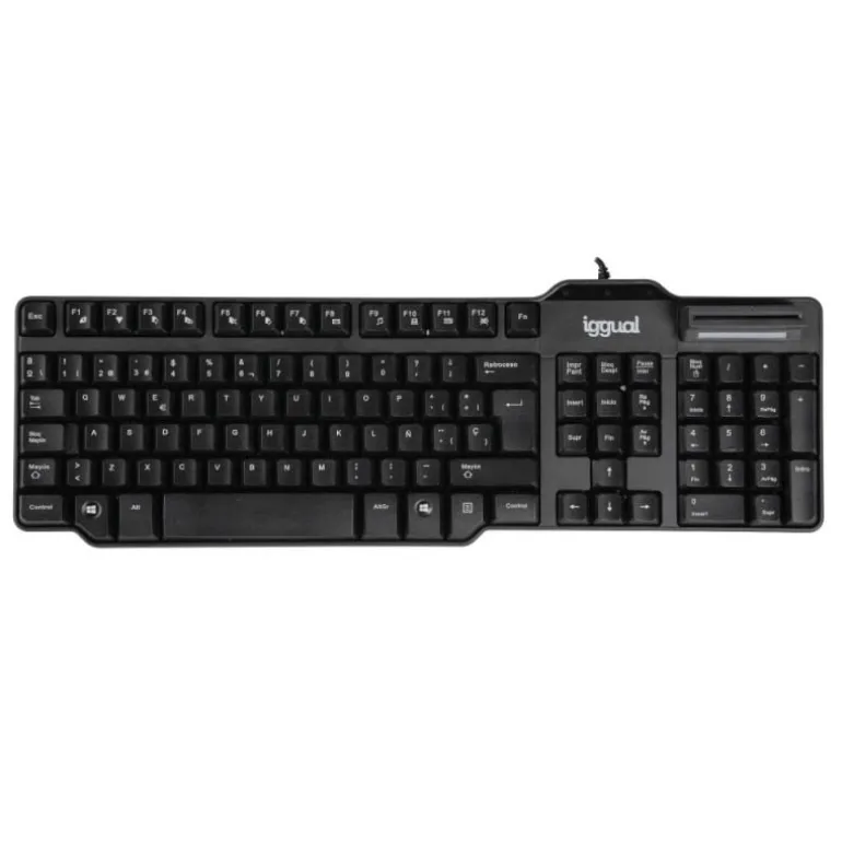 Teclado iggual CK-ID-DNI SMART Lector DNI Negro