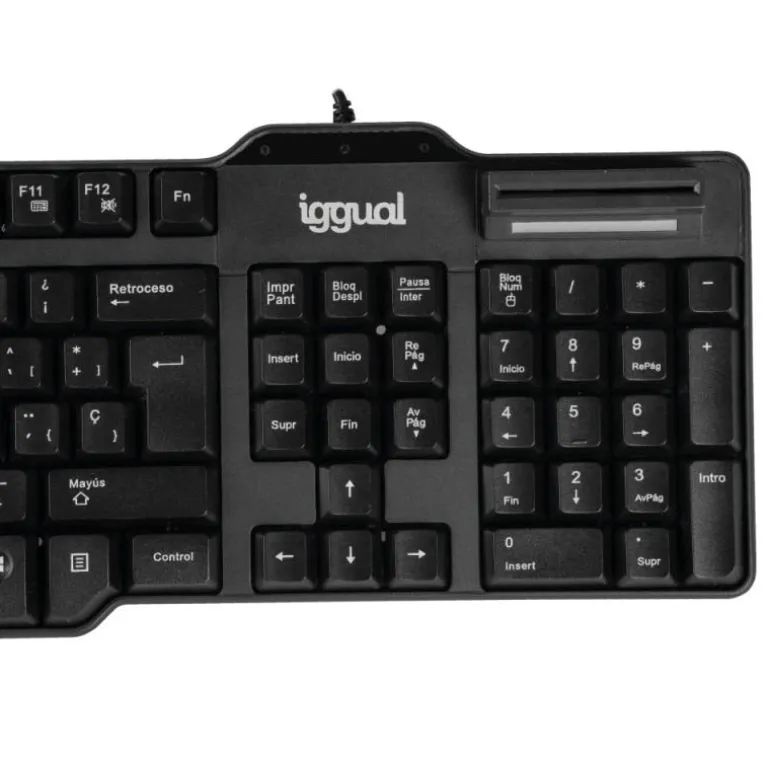 Teclado iggual CK-ID-DNI SMART Lector DNI Negro