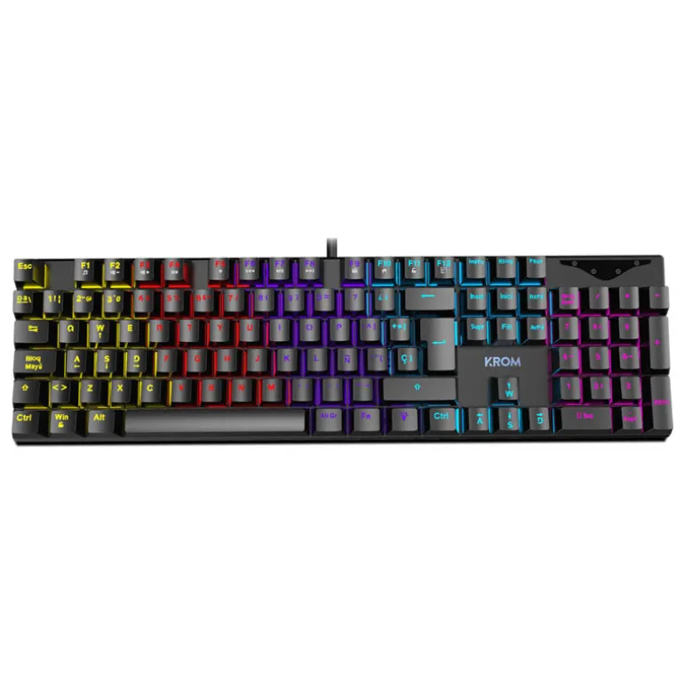 Teclado Krom Kasic Gaming Rainbow RGB Red Switch Negro