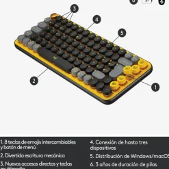 Teclado Logitech POP Keys Wireless Amarillo