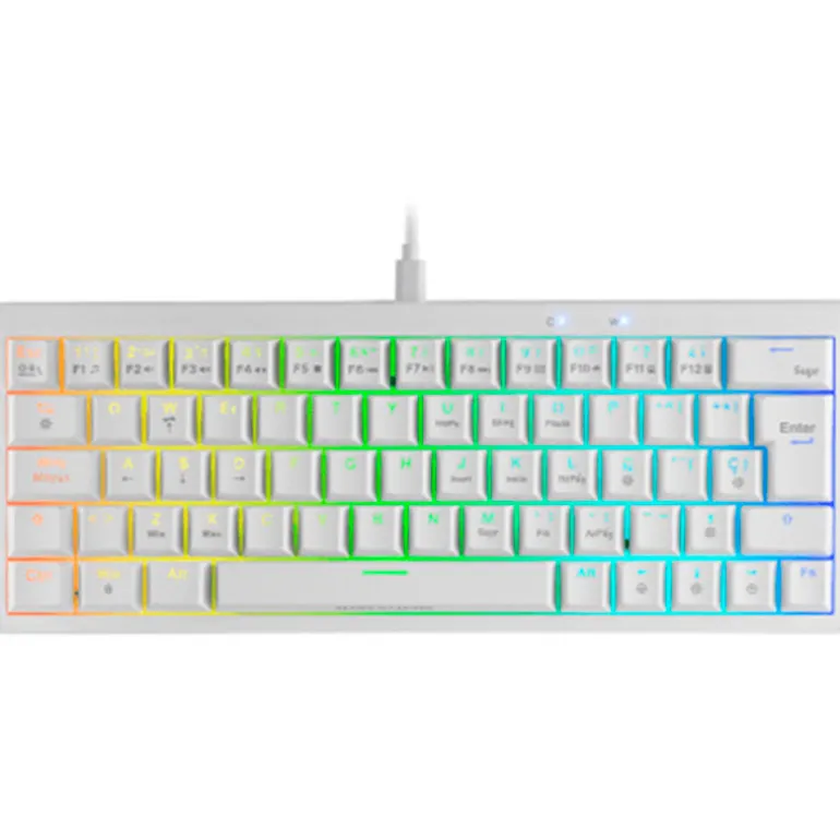 Teclado Mars Gaming MKMINIPRO ISO-ES RGB Hot-Swappable Switches Blue Blanco