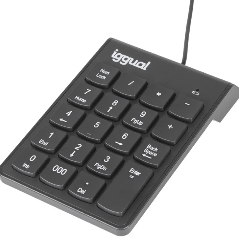 Teclado Numérico iggual CK-NUM-19T USB Negro