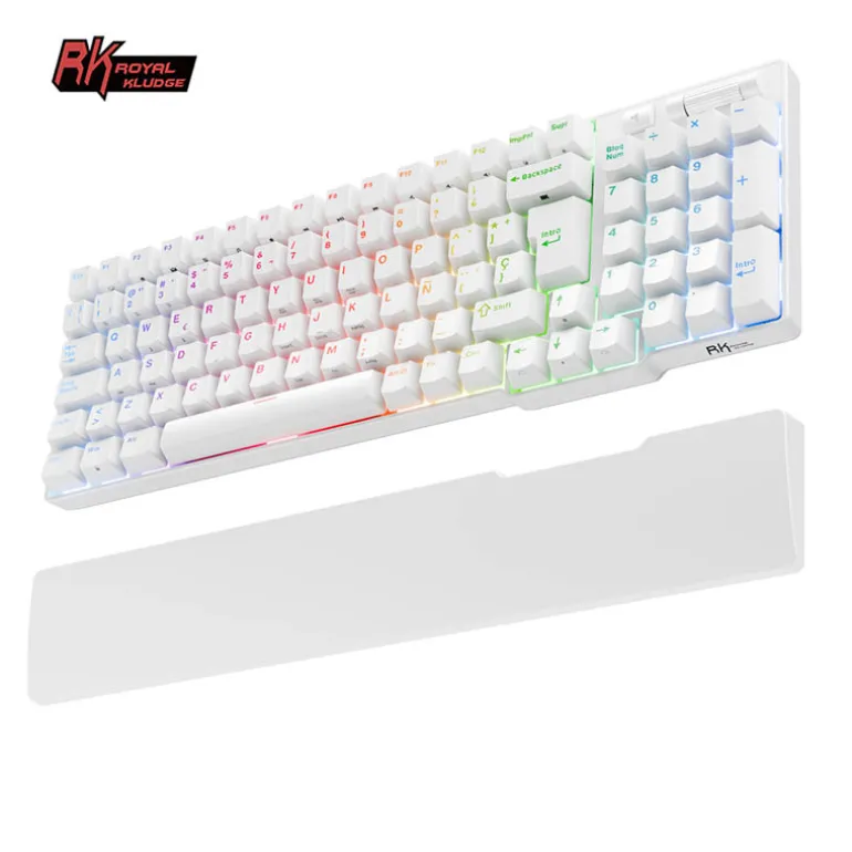Teclado para Mac y Windows Royal Kludge RK96 ISO-ES Hot-Swappable Switch Brown Wireless Blanco