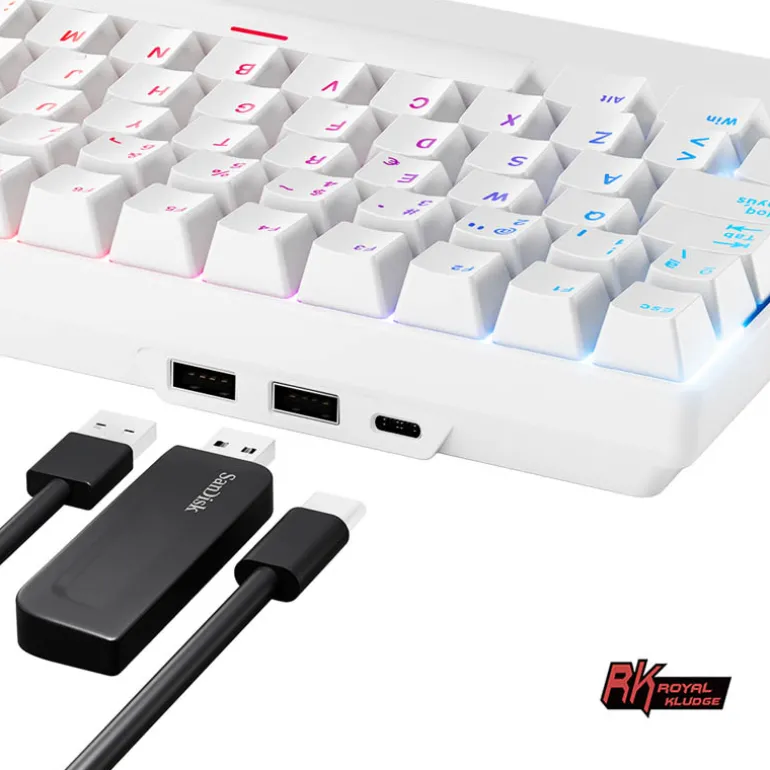 Teclado para Mac y Windows Royal Kludge RK96 ISO-ES Hot-Swappable Switch Brown Wireless Blanco