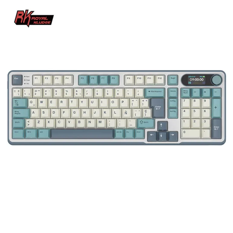 Teclado para Mac y Windows Royal Kludge RKS98 ISO-ES Hot-Swappable Switch Brown Wireless Light Cloud