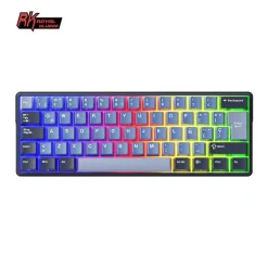 Teclado para Mac y Windows Royal Kludge RK61 Plus ISO-ES Hot-Swappable Switch Skycyan Wireless Indigo