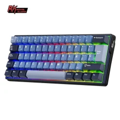 Teclado para Mac y Windows Royal Kludge RK61 Plus ISO-ES Hot-Swappable Switch Skycyan Wireless Indigo