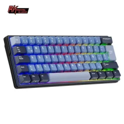 Teclado para Mac y Windows Royal Kludge RK61 Plus ISO-ES Hot-Swappable Switch Skycyan Wireless Indigo