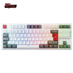 Teclado para Mac y Windows Royal Kludge RKR87 ISO-ES Hot-Swappable Switch Red Blanco