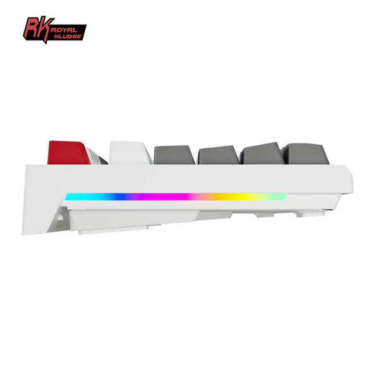 Teclado para Mac y Windows Royal Kludge RKR87 ISO-ES Hot-Swappable Switch Red Blanco