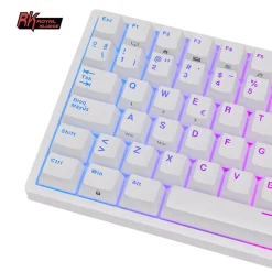 Teclado para Mac y Windows Royal Kludge RK84 ISO-ES Hot-Swappable Switch Red Wireless Blanco