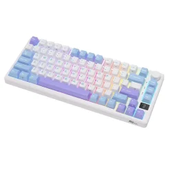 Teclado para Mac y Windows Royal Kludge RKM75 RGB ISO-ES Hot-Swappable Switch Brown Wireless Taro Milk