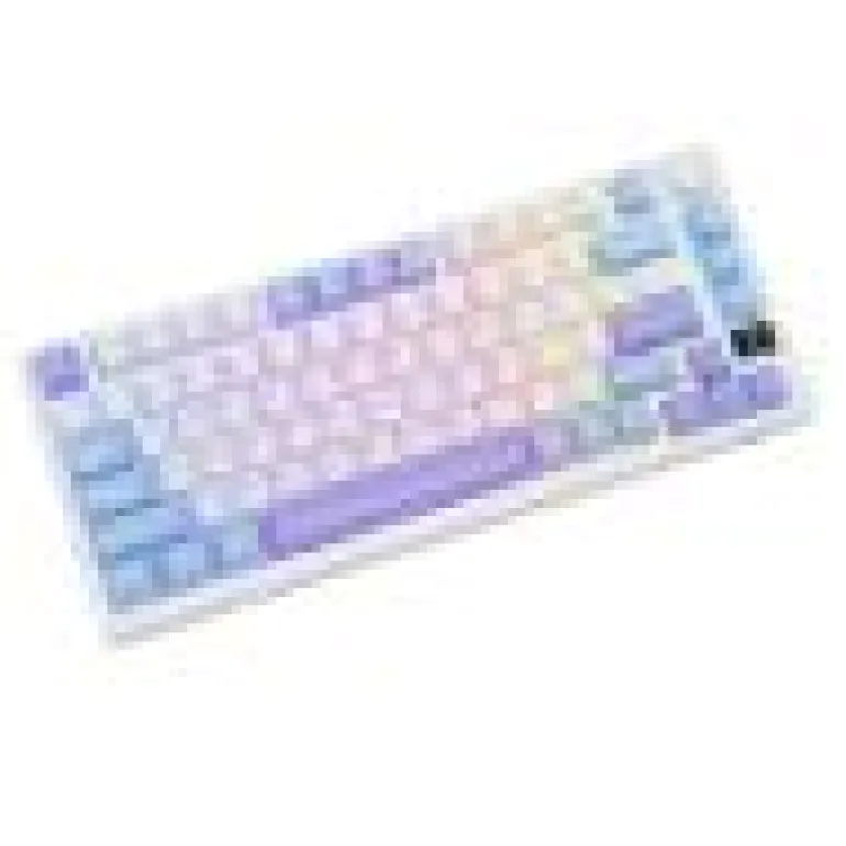 Teclado para Mac y Windows Royal Kludge RKM75 RGB ISO-ES Hot-Swappable Switch Silver Speed Wireless Taro Milk