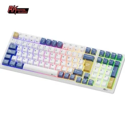 Teclado para Mac y Windows Royal Kludge RK98 ISO-ES Hot-Swappable Switch Red Wireless Klein Blue