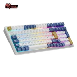 Teclado para Mac y Windows Royal Kludge RK98 ISO-ES Hot-Swappable Switch Red Wireless Klein Blue