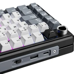 Teclado para Mac y Windows Royal Kludge RKL75 ISO-ES RGB Hot-Swappable Switch Beige Wireless Knight Black