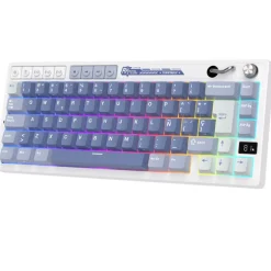 Teclado para Mac y Windows Royal Kludge RKM65 ISO-ES RGB Hot-Swappable Switch Cream Wireless Ocean Blue