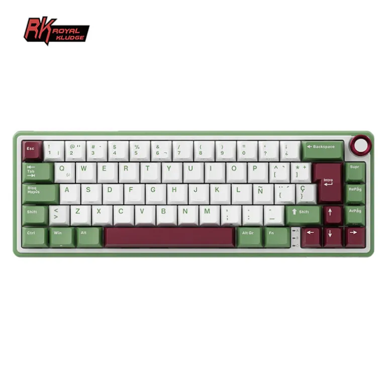 Teclado para Mac y Windows Royal Kludge RKR65 ISO-ES Hot-Swappable Switch Chartreuse Green Sand
