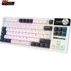 Teclado para Mac y Windows Royal Kludge RKS85 ISO-ES RGB Hot-Swappable Switch Beige Wireless White Night