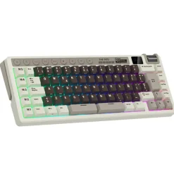 Teclado para Mac y Windows Royal Kludge RKM70 ISO-ES RGB Hot-Swappable Switch Cream Wireless Mokko Grey