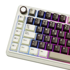 Teclado para Mac y Windows Royal Kludge RKL75 ISO-ES RGB Hot-Swappable Switch Cream Wireless Mokko Grey