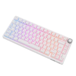 Teclado para Mac y Windows Royal Kludge RKR75 ISO-ES Hot-Swappable Switch Brown White Edition