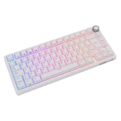 Teclado para Mac y Windows Royal Kludge RKR75 ISO-ES Hot-Swappable Switch Brown White Edition