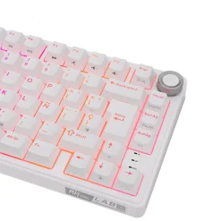 Teclado para Mac y Windows Royal Kludge RKR75 ISO-ES Hot-Swappable Switch Brown White Edition