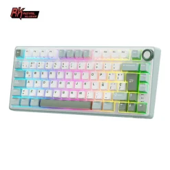 Teclado para Mac y Windows Royal Kludge RKR75 ISO-ES Hot-Swappable Switch Silver Speed Skycyan