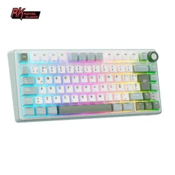 Teclado para Mac y Windows Royal Kludge RKR75 ISO-ES Hot-Swappable Switch Silver Speed Skycyan