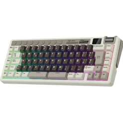 Teclado para Mac y Windows Royal Kludge RKM70 ISO-ES RGB Hot-Swappable Switch Beige Wireless Mokko Grey