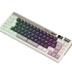 Teclado para Mac y Windows Royal Kludge RKM70 ISO-ES RGB Hot-Swappable Switch Beige Wireless Mokko Grey