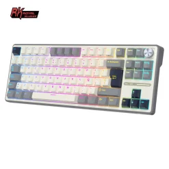 Teclado para Mac y Windows Royal Kludge R87Pro ISO-ES RGB Hot-Swappable Switch Creamy Half Grey