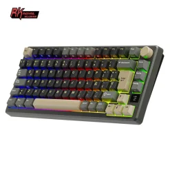 Teclado para Mac y Windows Royal Kludge RKM75 ISO-ES Hot-Swappable Switch Silver Speed Wireless Phantom