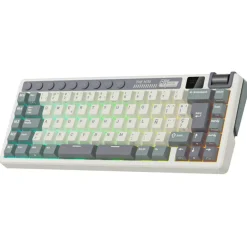 Teclado para Mac y Windows Royal Kludge RKM70 ISO-ES RGB Hot-Swappable Switch Cream Wireless Cyan Purple