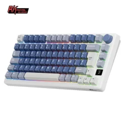 Teclado para Mac y Windows Royal Kludge RKM75 ISO-ES Hot-Swappable Switch Silver Speed Wireless Ocean Blue