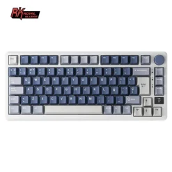 Teclado para Mac y Windows Royal Kludge RKM75 ISO-ES Hot-Swappable Switch Silver Speed Wireless Ocean Blue