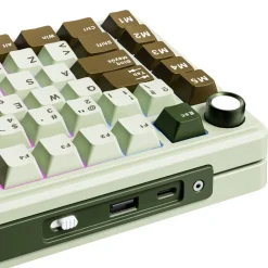 Teclado para Mac y Windows Royal Kludge RKL75 ISO-ES RGB Hot-Swappable Switch Cream Wireless Palm Green